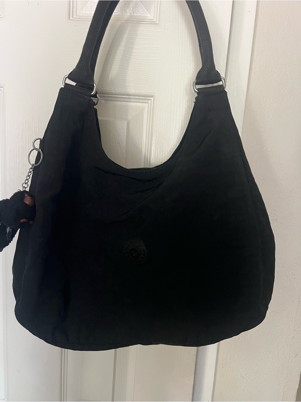 Kipling Black Hobo Shoulder Bag with Charm